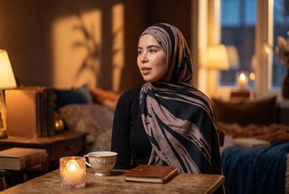 Midnight Flow - Printed Modal Hijab