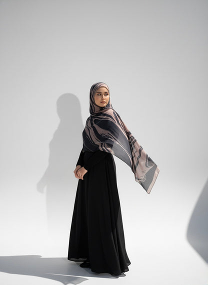 Midnight Flow - Printed Modal Hijab