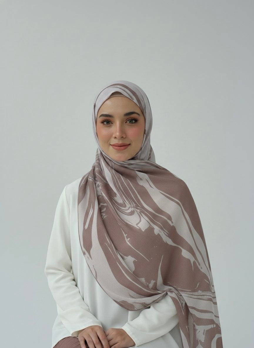 Sandstone Swirl - Printed Modal Hijab