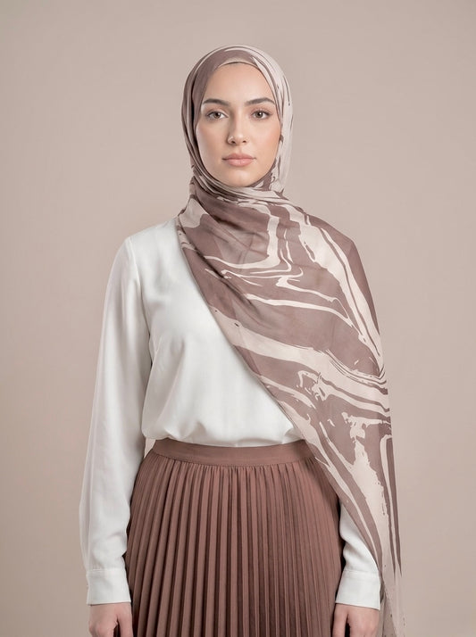Sandstone Swirl - Printed Modal Hijab