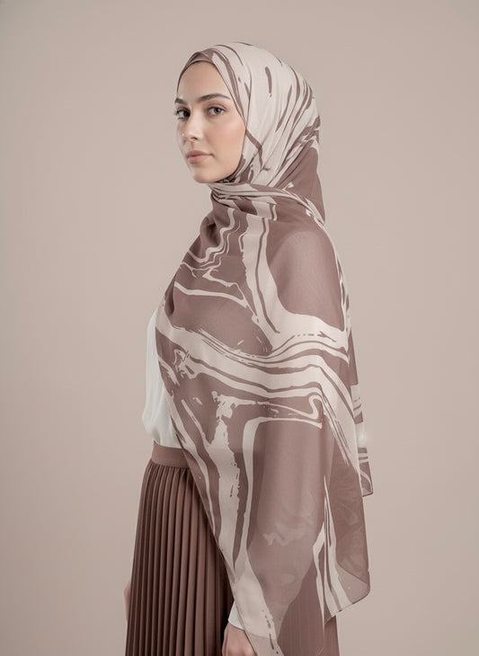 Sandstone Swirl - Printed Modal Hijab