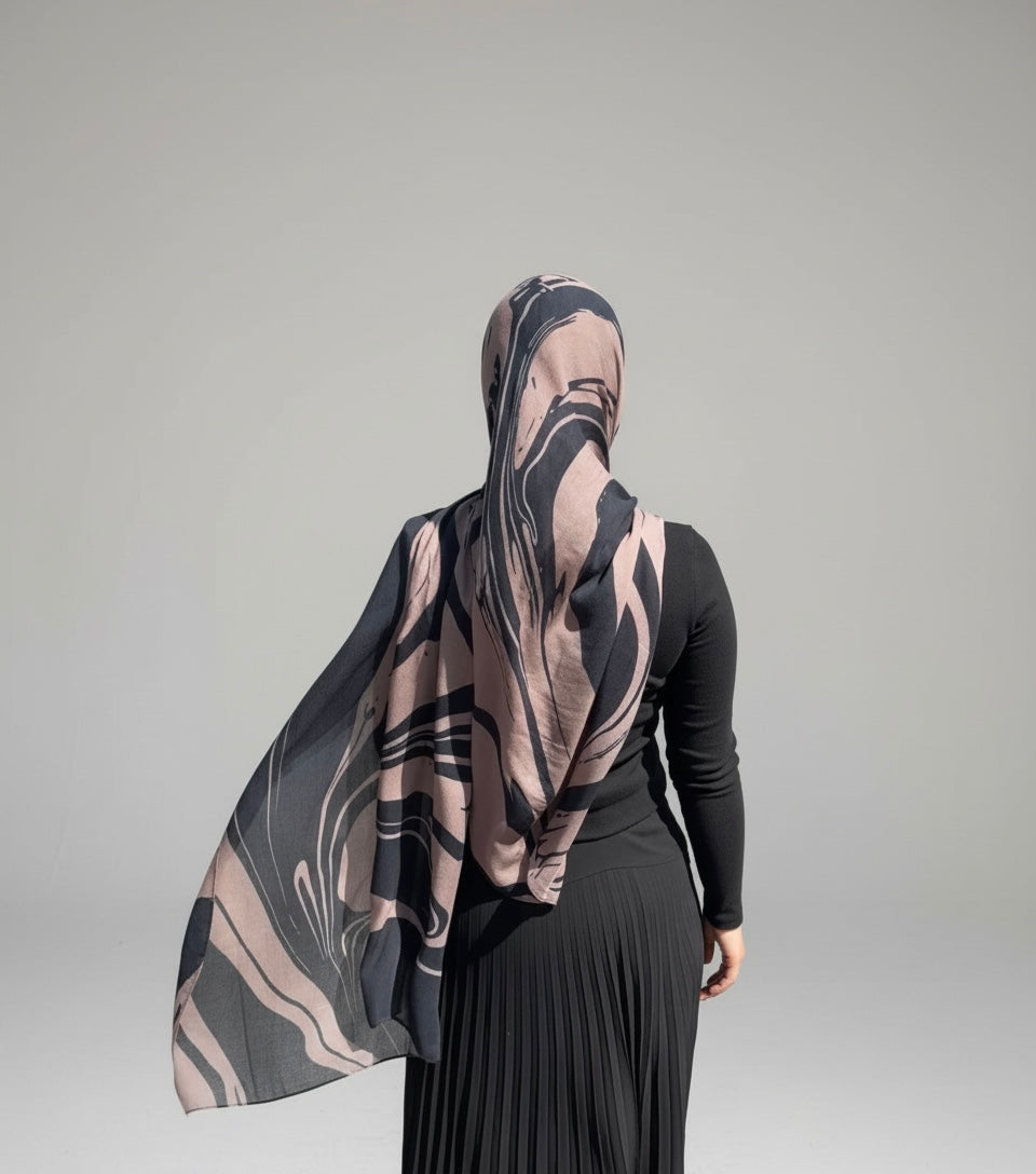 Midnight Flow - Printed Modal Hijab