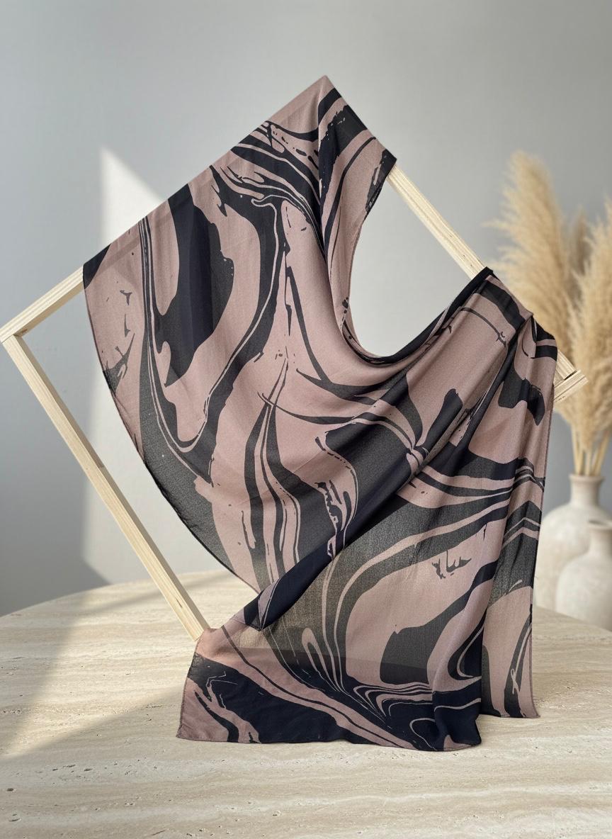 Midnight Flow - Printed Modal Hijab