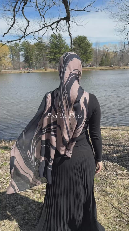 Midnight Flow - Printed Modal Hijab