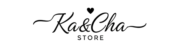 Logo of Ka&Cha Store with a heart symbol on a white background